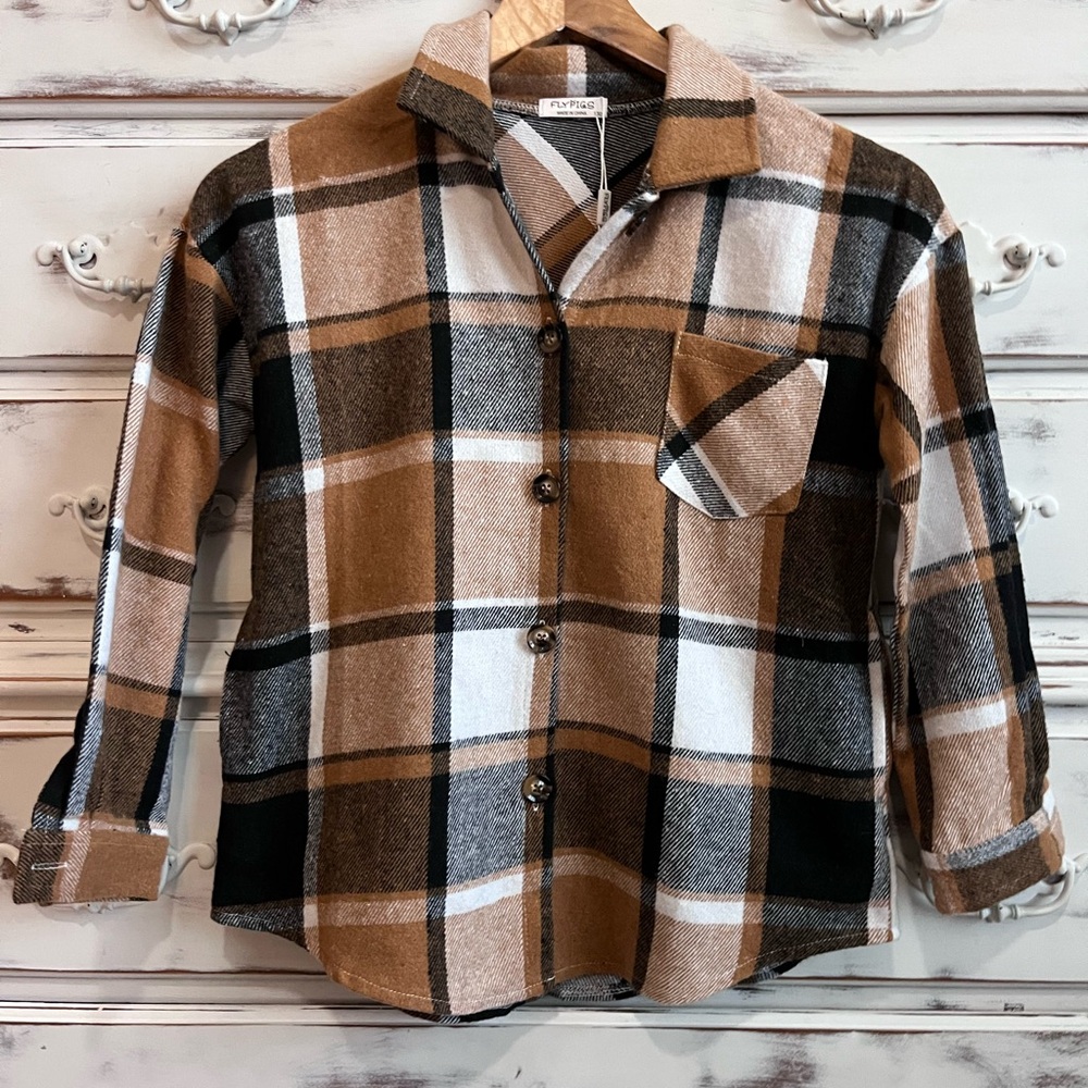 Girls Plaid Shacket